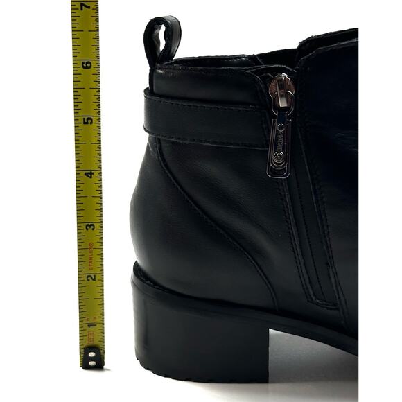 Blondo Sullivan Waterproof Black Leather Booties Womens 7.5M Buckle New $150 - Picture 7 of 11